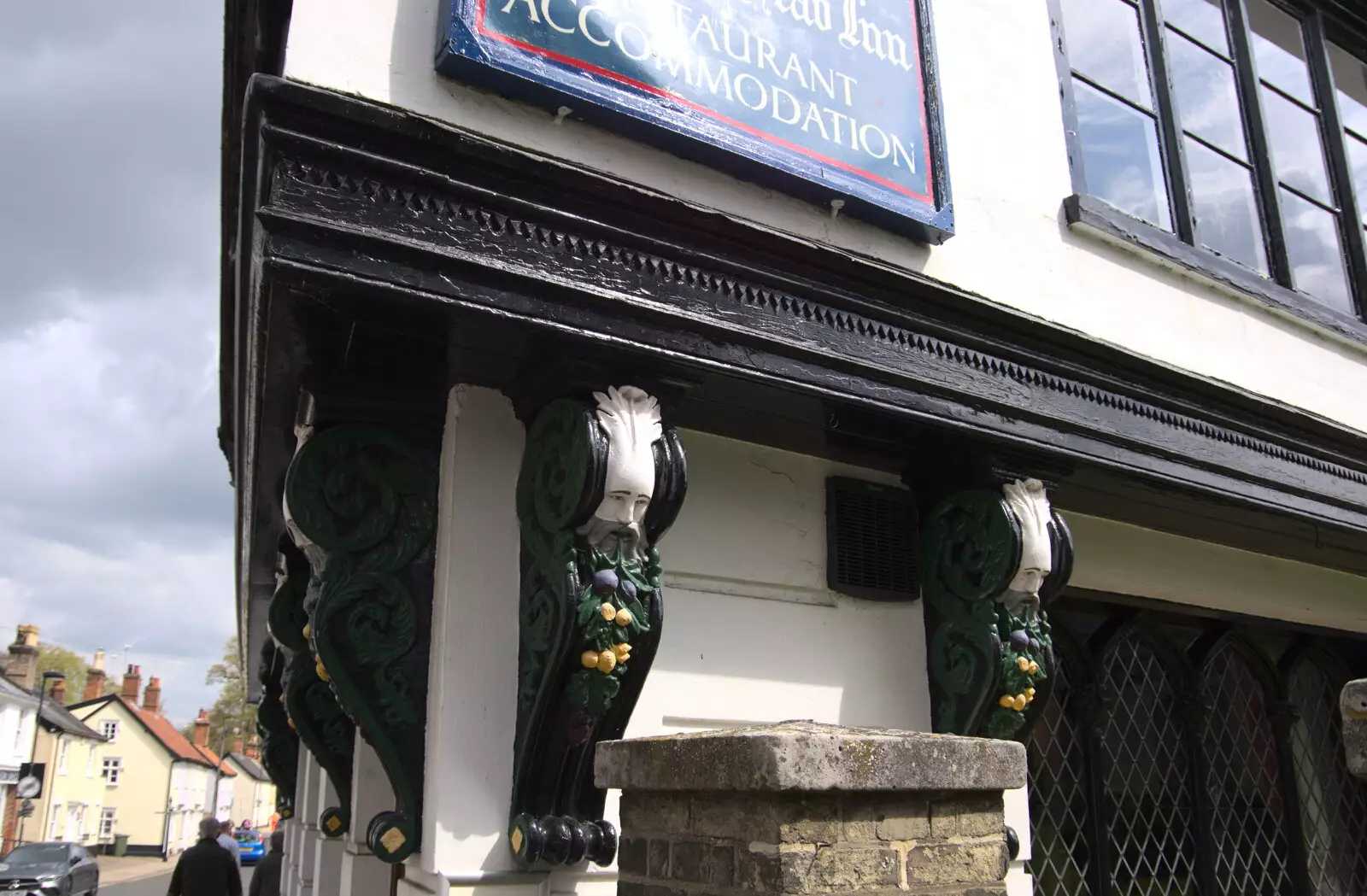 Fancy supports on the Saracen's Head, from The Lost Pubs of Diss, Norfolk - 26th April 2023