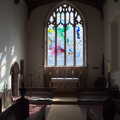Funky swirls of colour in the nave window, Pizza at the Village Hall, Brome, Suffolk - 30th April 2023