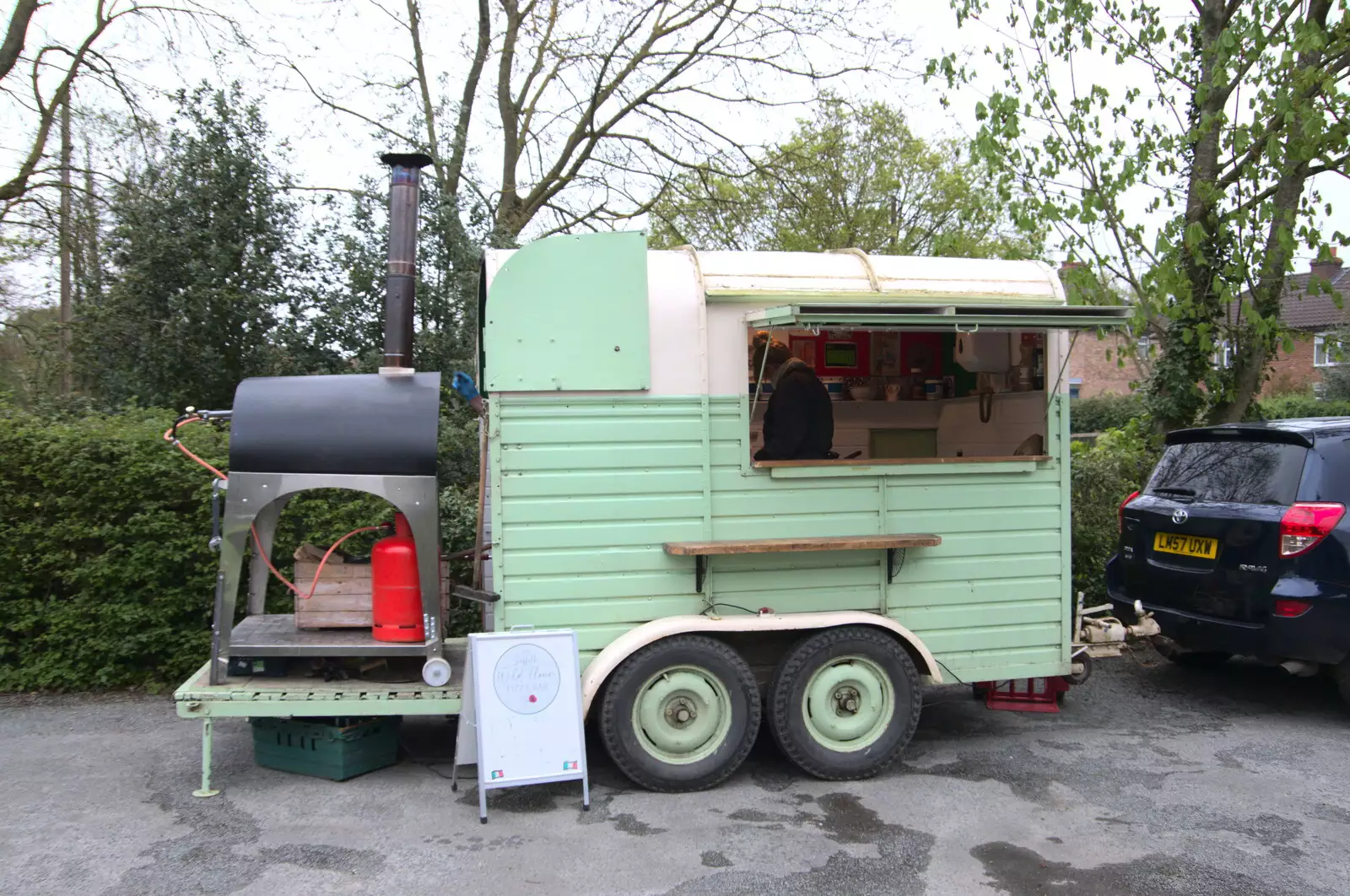 The Wild Flour van is doing our pizzas , from Pizza at the Village Hall, Brome, Suffolk - 30th April 2023