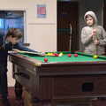 Fred and Harry play a game of pool, Pizza at the Village Hall, Brome, Suffolk - 30th April 2023