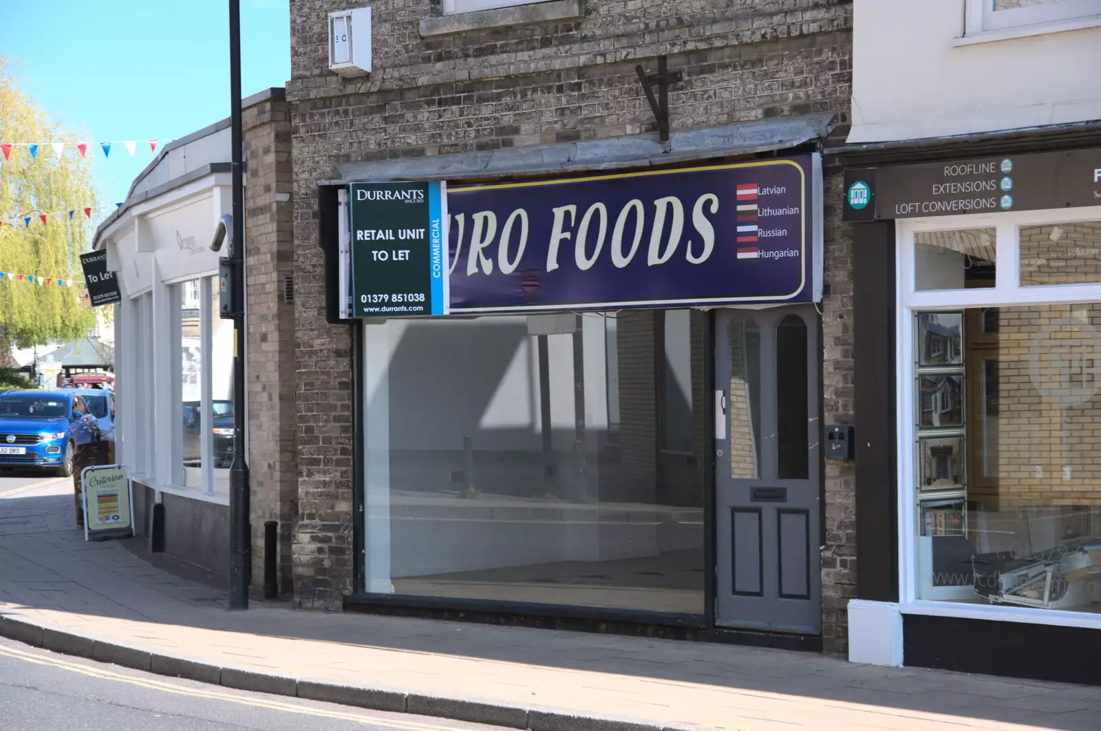 Euro Foods - once a Victoria Wines - has closed, from Pizza at the Village Hall, Brome, Suffolk - 30th April 2023