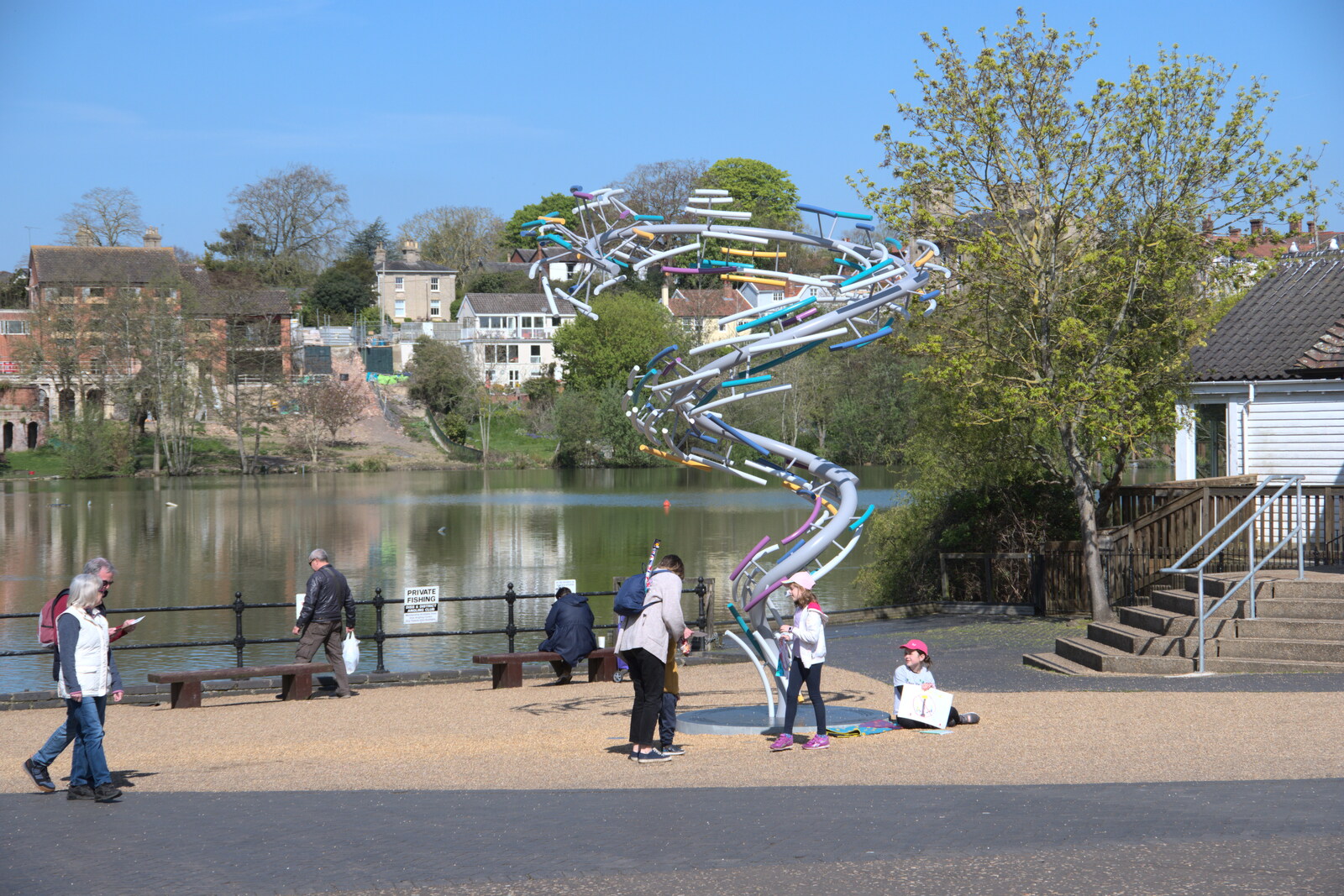 The new genetic sculpture by the Mere from Pizza at the Village Hall, Brome, Suffolk - 30th April 2023