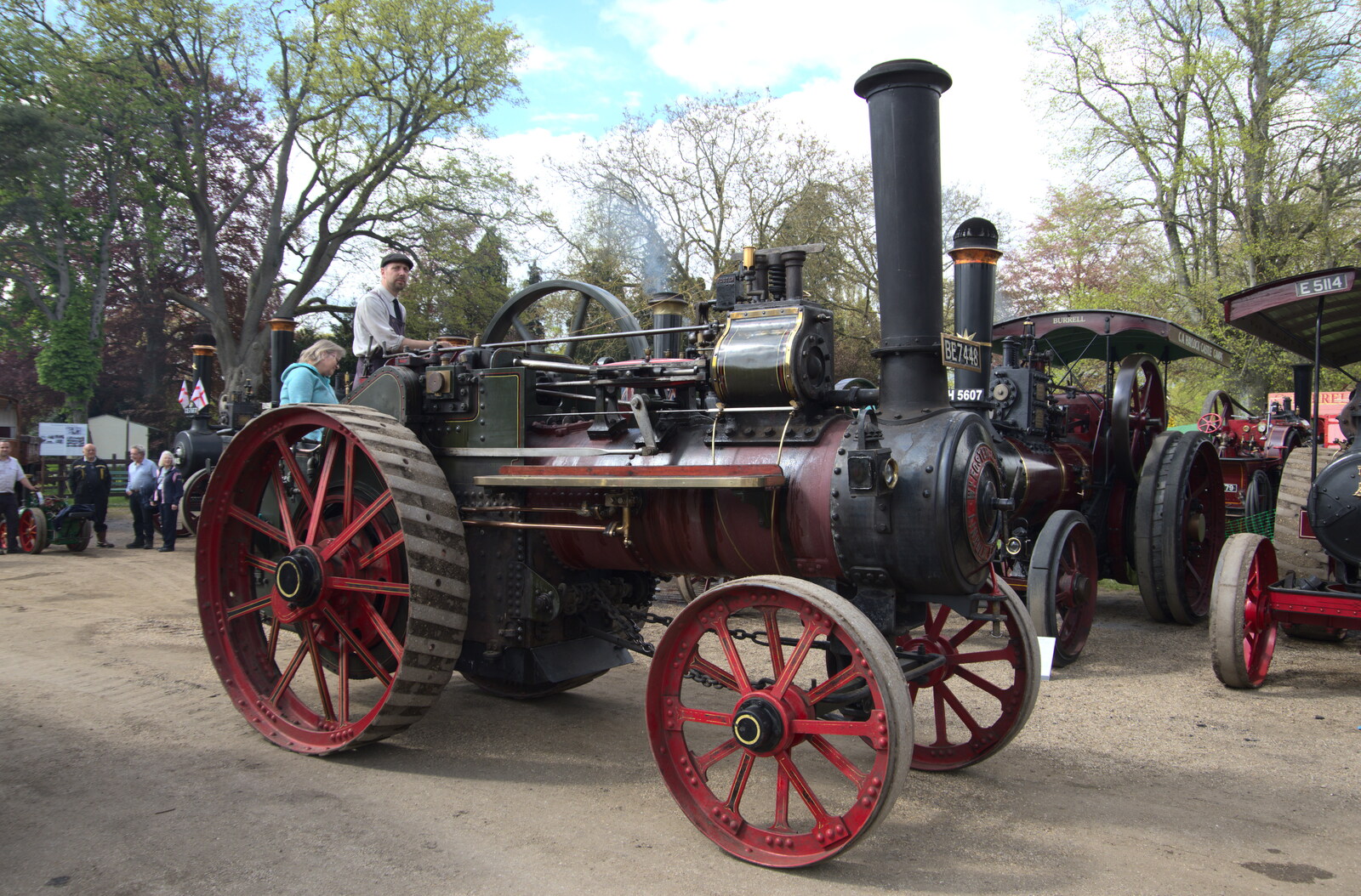 A traction engine trundles around from The Heritage Steam Gala, Bressingham Steam Museum, Norfolk - 1st May 2023
