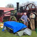 Some engineer dudes chat near a thresher, The Heritage Steam Gala, Bressingham Steam Museum, Norfolk - 1st May 2023
