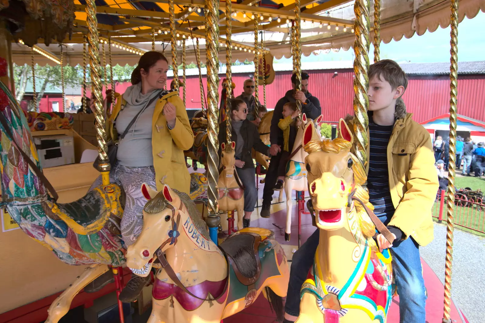 We have a go on the Victorian gallopers, from The Heritage Steam Gala, Bressingham Steam Museum, Norfolk - 1st May 2023