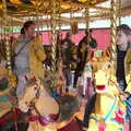 We have a go on the Victorian gallopers, The Heritage Steam Gala, Bressingham Steam Museum, Norfolk - 1st May 2023