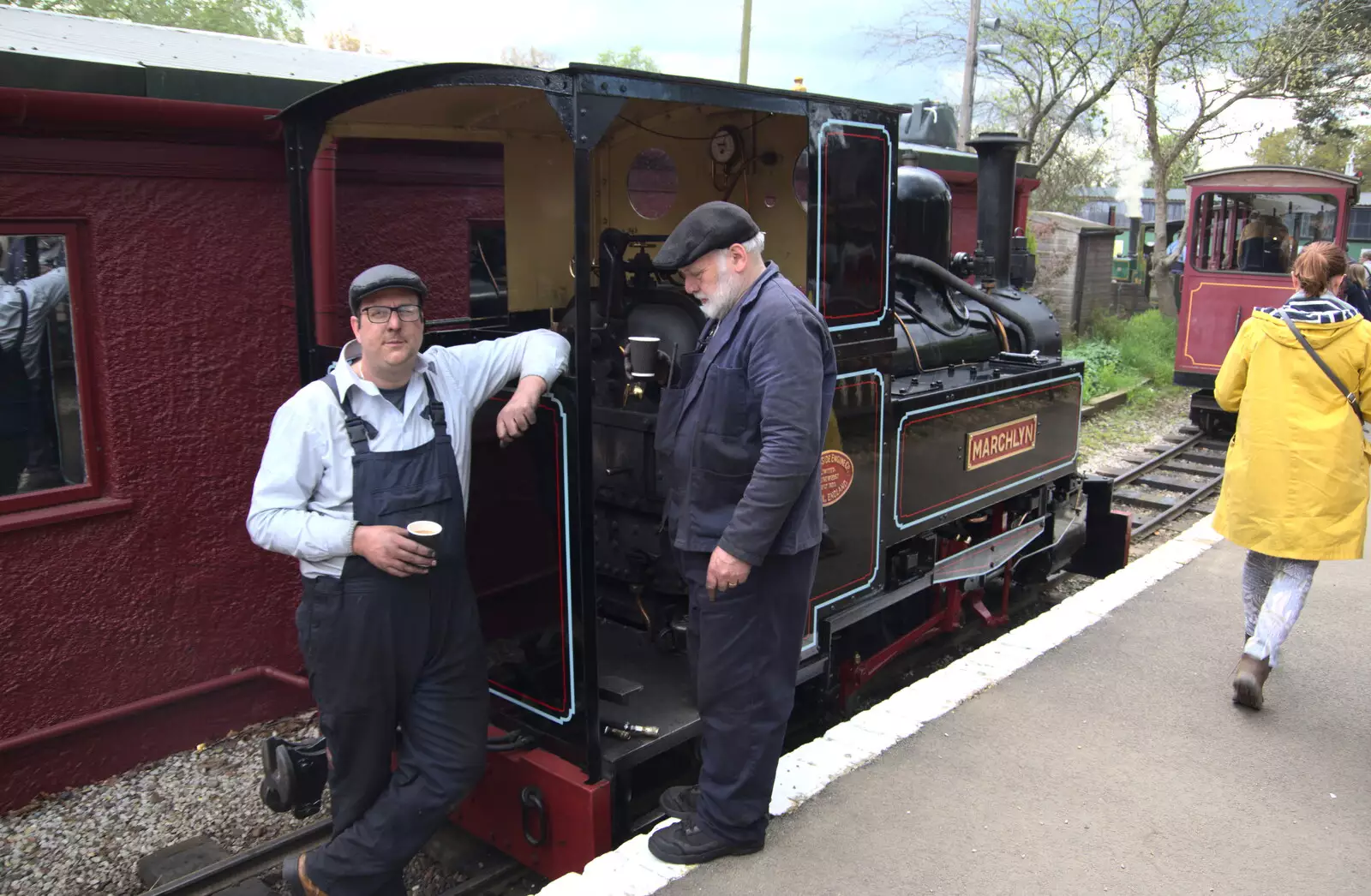 The engine drivers stop for a tea, from The Heritage Steam Gala, Bressingham Steam Museum, Norfolk - 1st May 2023