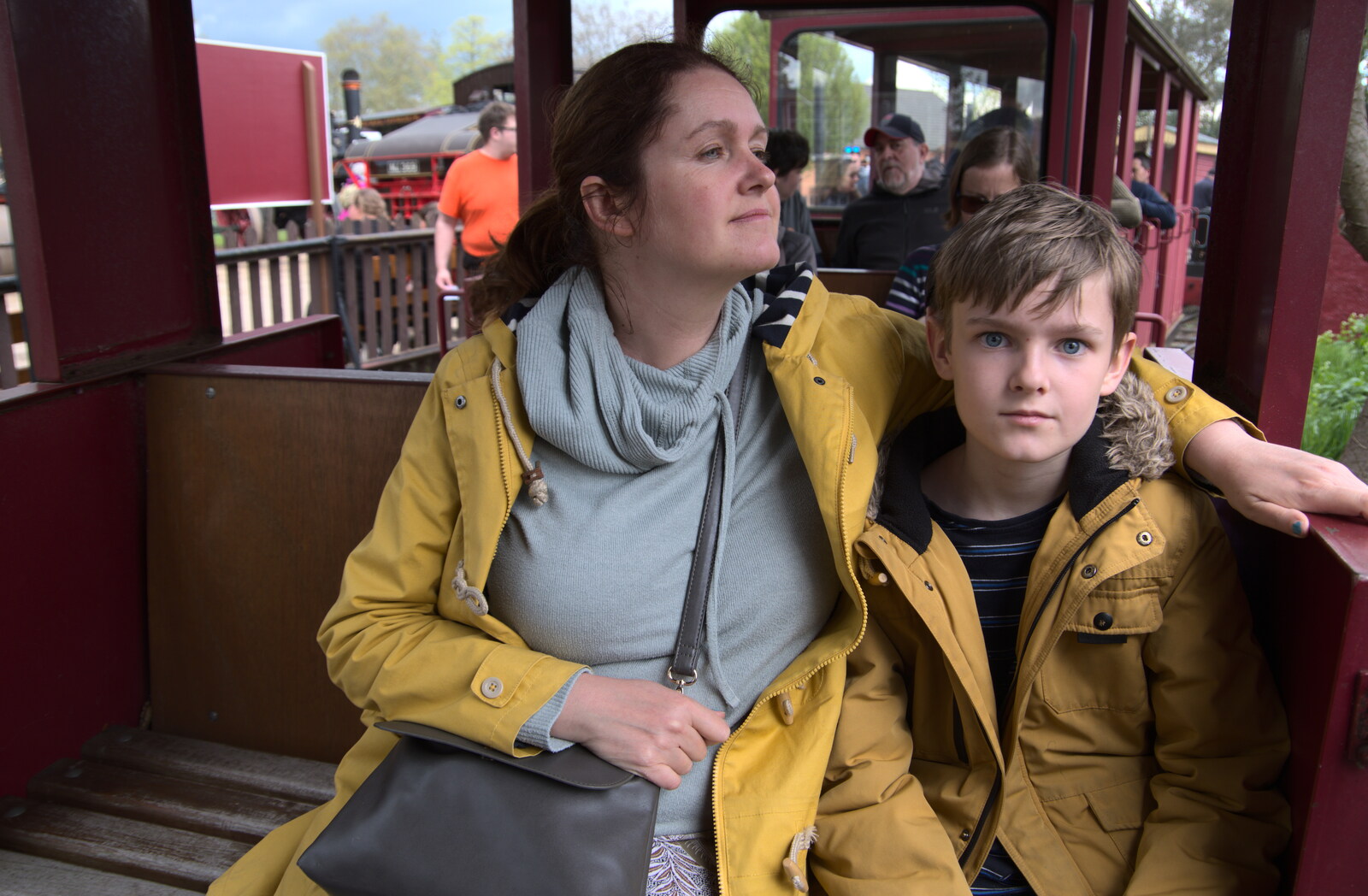 Isobel and Harry on the Fen line from The Heritage Steam Gala, Bressingham Steam Museum, Norfolk - 1st May 2023