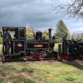 The driver of Marchlyn gives us a wave, The Heritage Steam Gala, Bressingham Steam Museum, Norfolk - 1st May 2023