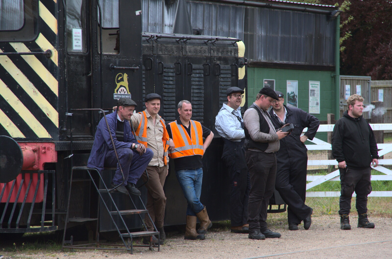 The engine drivers hang around on Mavis from The Heritage Steam Gala, Bressingham Steam Museum, Norfolk - 1st May 2023