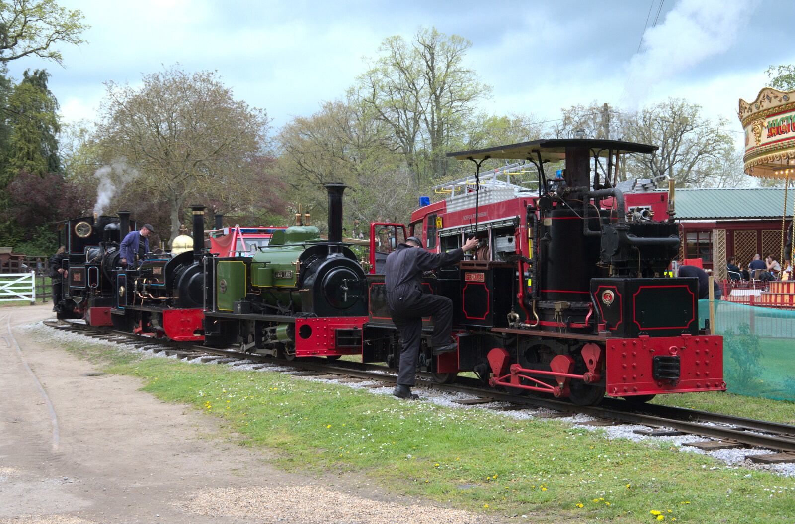 The drivers saddle up  from The Heritage Steam Gala, Bressingham Steam Museum, Norfolk - 1st May 2023