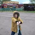 Harry does some moves with his plastic katana, The Heritage Steam Gala, Bressingham Steam Museum, Norfolk - 1st May 2023