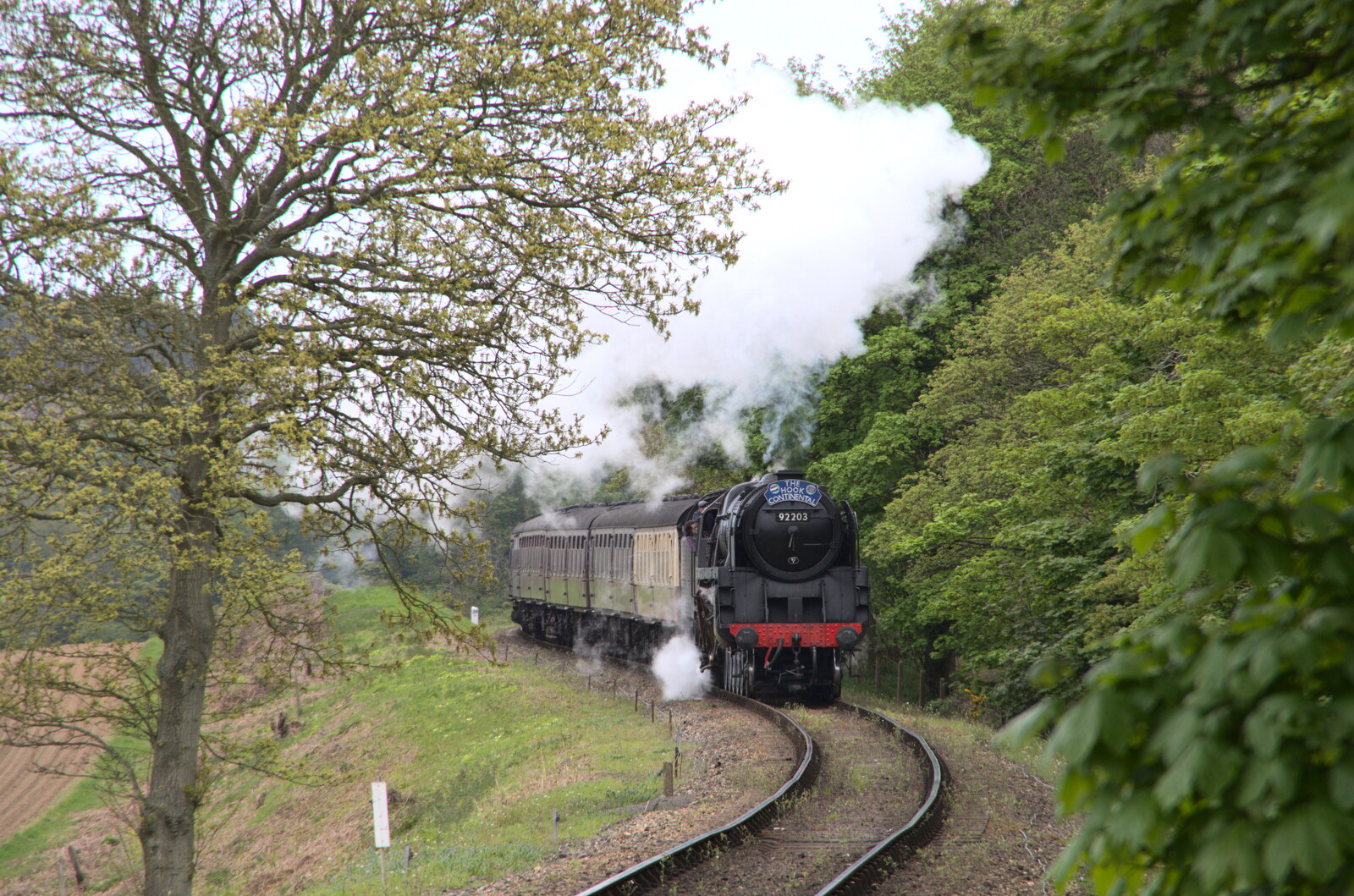 The steam train is on the uphill leg from A Coronation Camping Picnic, Kelling Heath, Norfolk - 6th May 2023