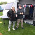 Sophie and Fred are all about the thumbs, A Coronation Camping Picnic, Kelling Heath, Norfolk - 6th May 2023