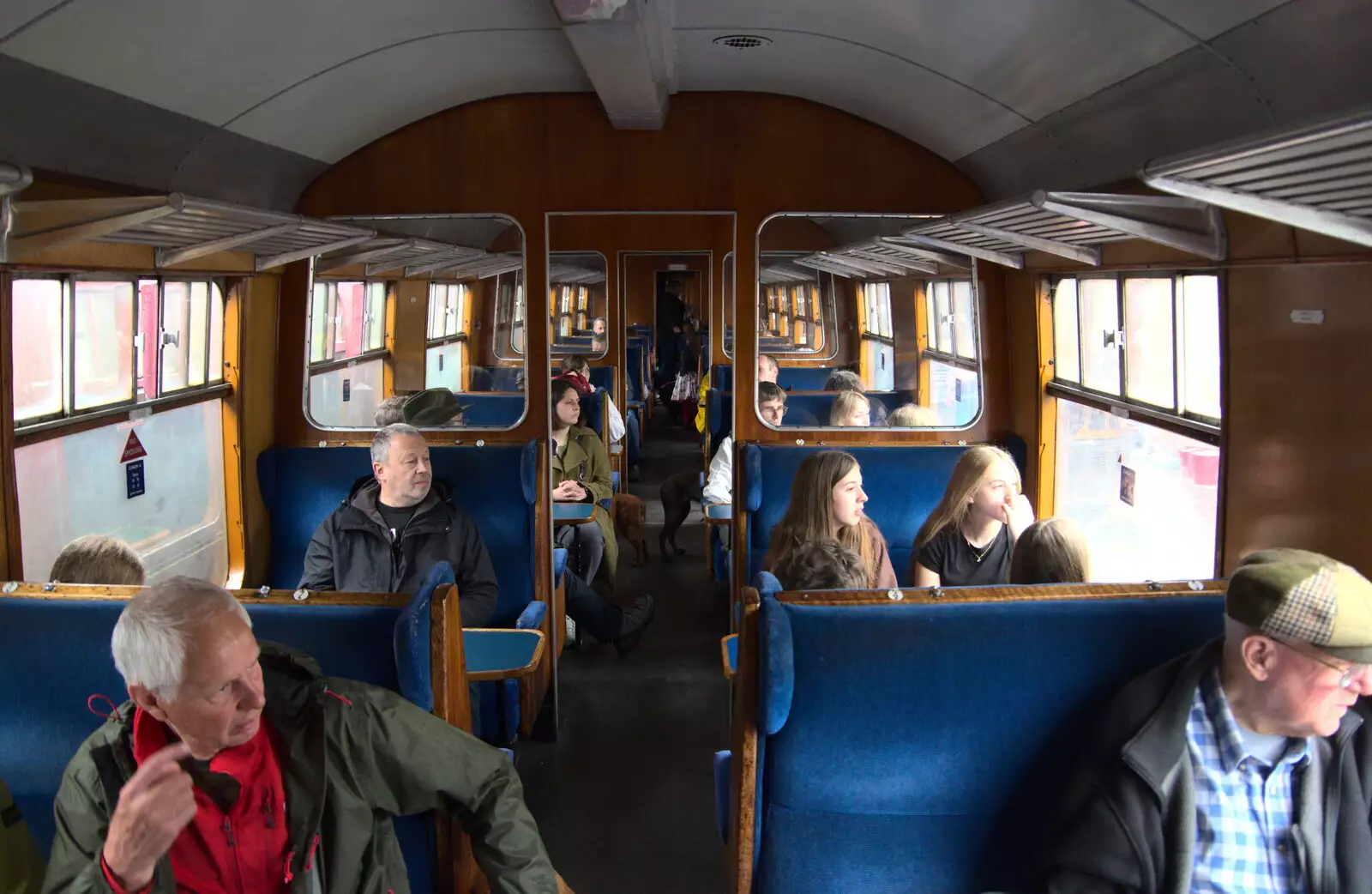 The others hang out in a Mark 1 TSO coach, from A Coronation Camping Picnic, Kelling Heath, Norfolk - 6th May 2023