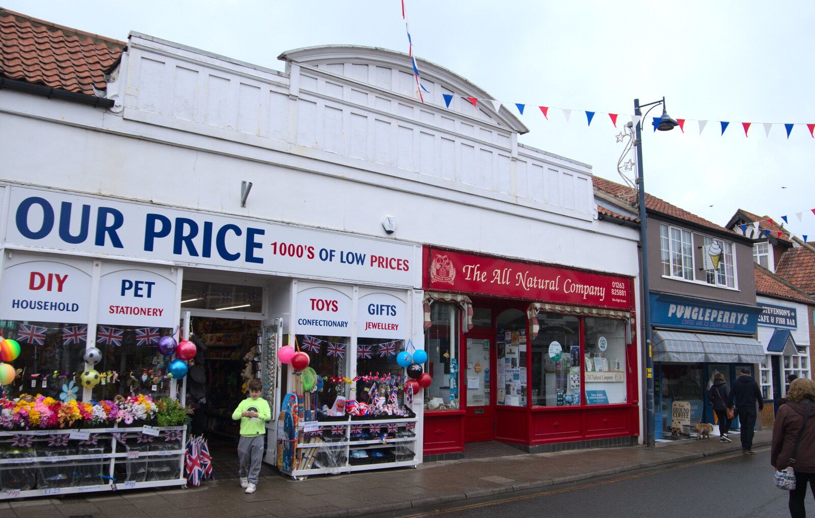 A bit of a 1900s facade on a shop from A Coronation Camping Picnic, Kelling Heath, Norfolk - 6th May 2023