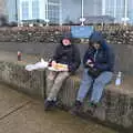 Fred and Grace on the promenade wall, A Coronation Camping Picnic, Kelling Heath, Norfolk - 6th May 2023