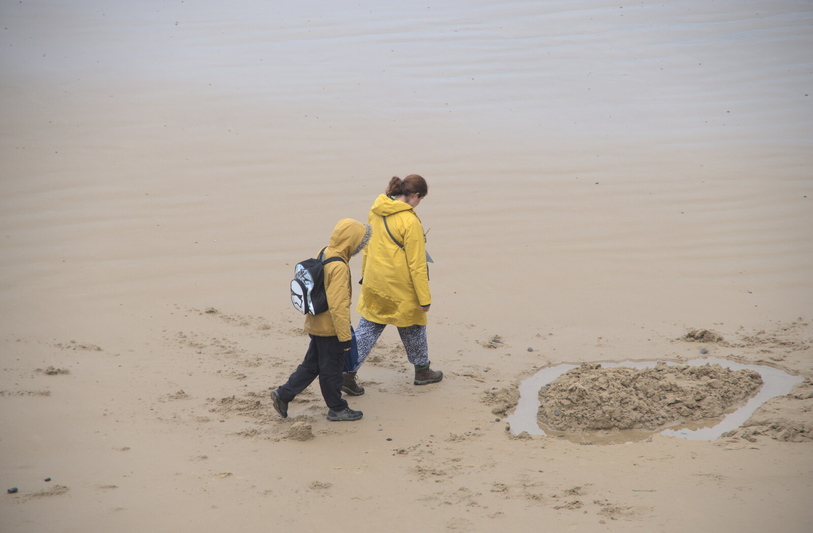 Harry and Isobel on the beach from A Coronation Camping Picnic, Kelling Heath, Norfolk - 6th May 2023