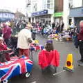 Union Flag tables, A Coronation Camping Picnic, Kelling Heath, Norfolk - 6th May 2023