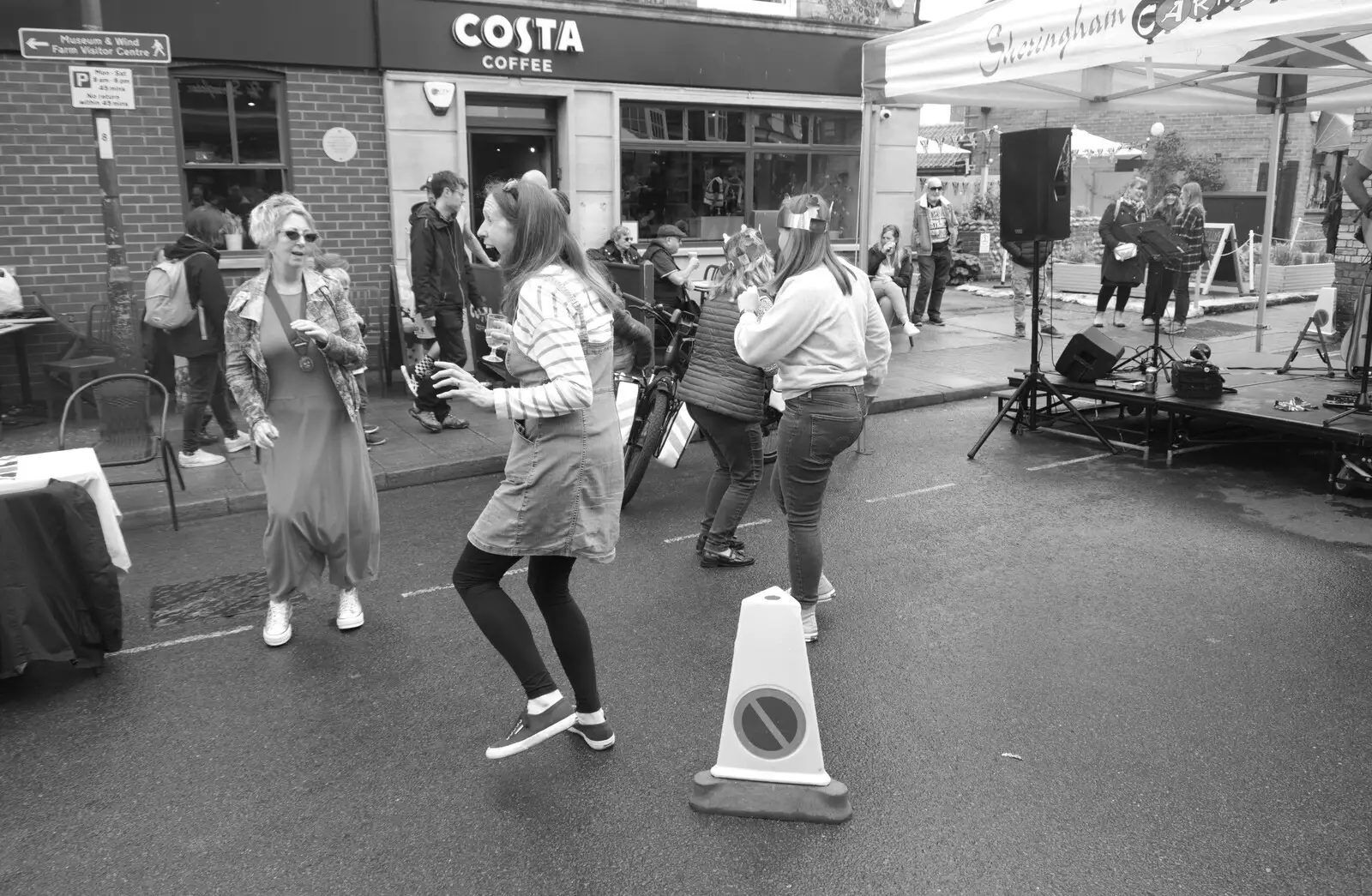 Some crazy Mum dancing occurs, from A Coronation Camping Picnic, Kelling Heath, Norfolk - 6th May 2023