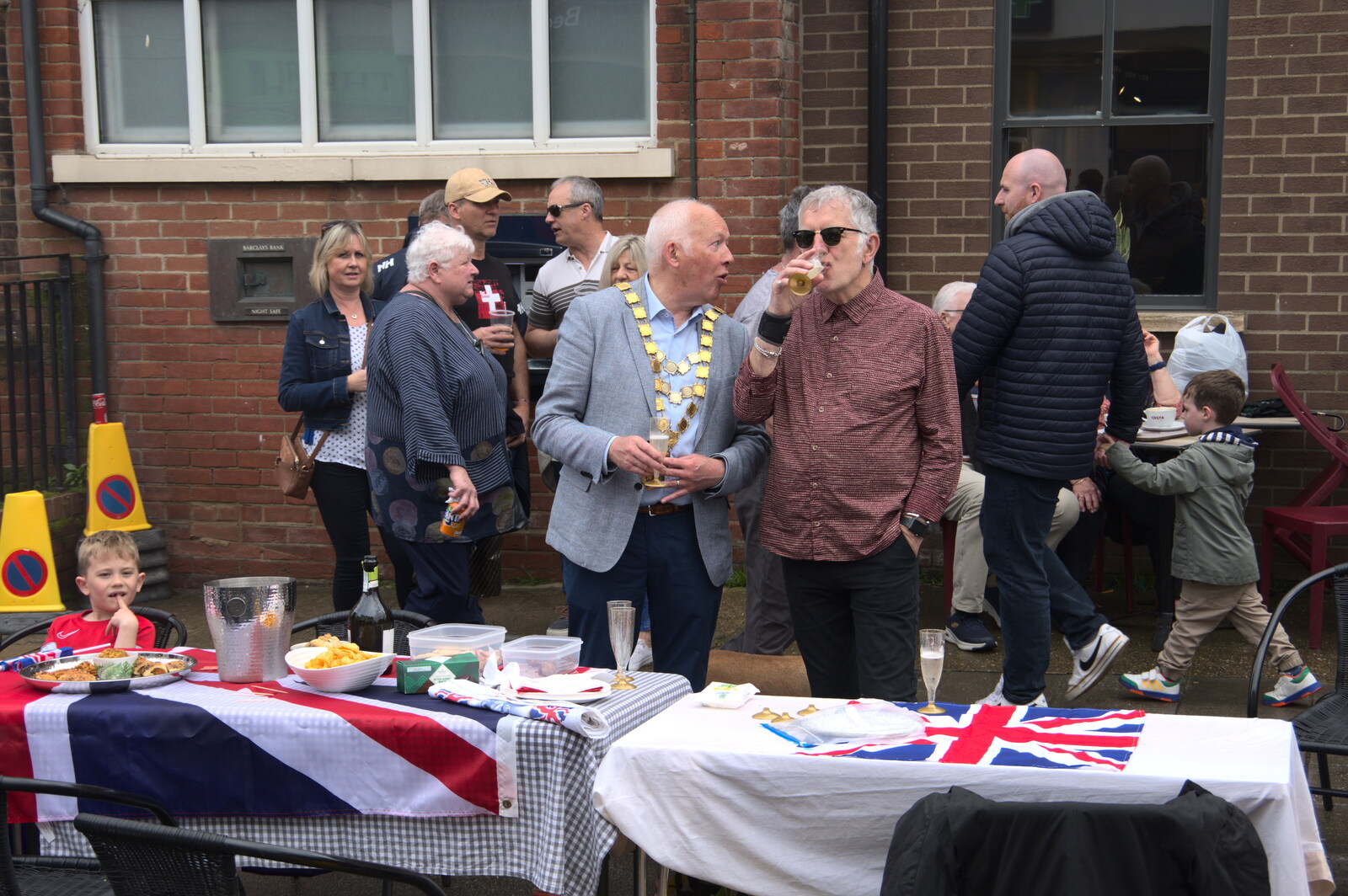 The mayor chats to someone from A Coronation Camping Picnic, Kelling Heath, Norfolk - 6th May 2023