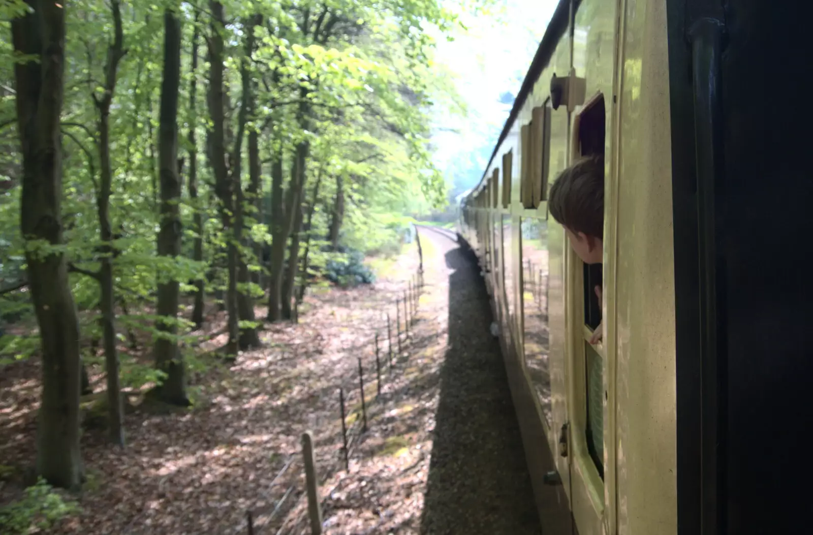 Harry peers out of the door , from A Coronation Camping Picnic, Kelling Heath, Norfolk - 6th May 2023