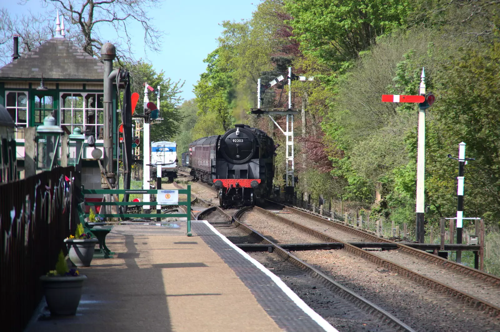 Another steam train service pulls in to Holt, from A Coronation Camping Picnic, Kelling Heath, Norfolk - 6th May 2023