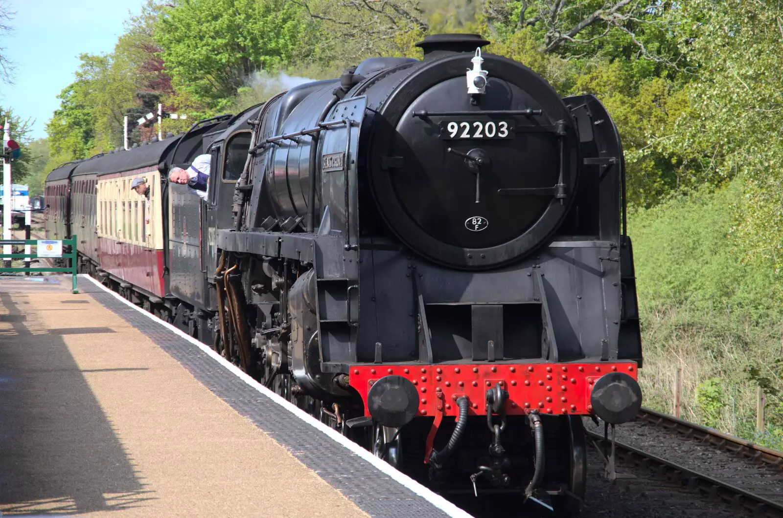 92203 Class 9f Black Prince, from A Coronation Camping Picnic, Kelling Heath, Norfolk - 6th May 2023