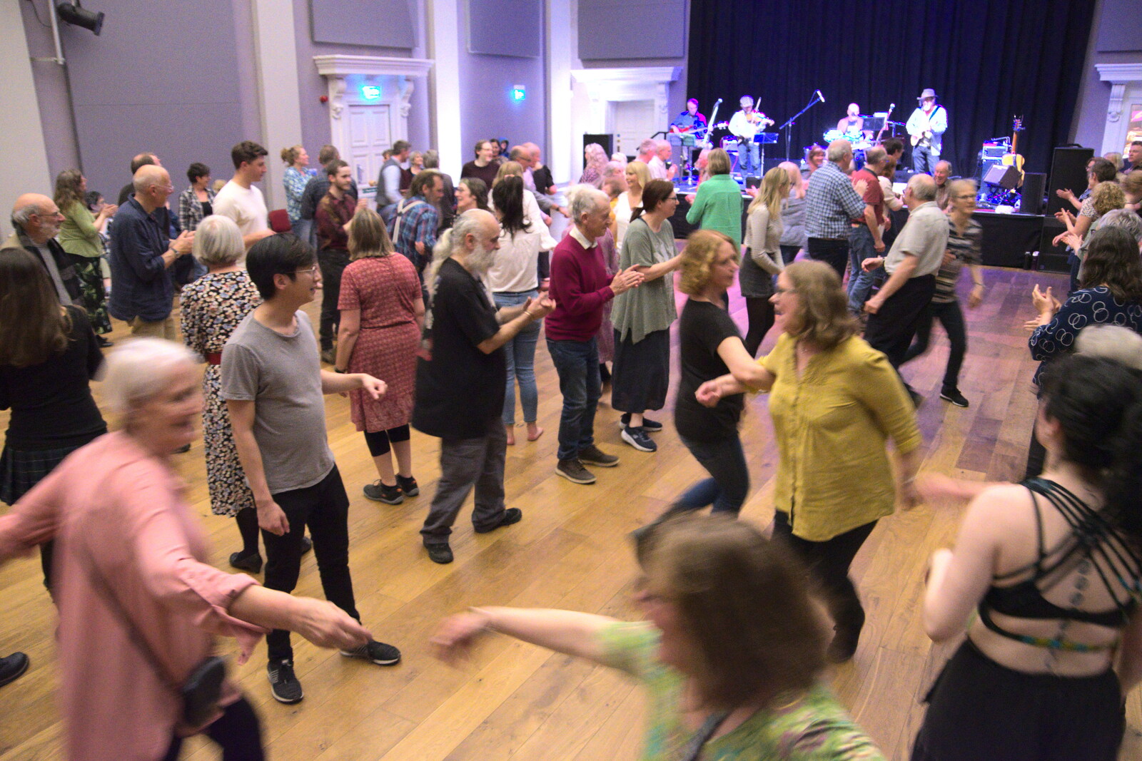 Some kind of stip-the-willow occurs from DesignerMakers' Fund-Raising Ceilidh, The Cornhall, Diss - 13th May 2023