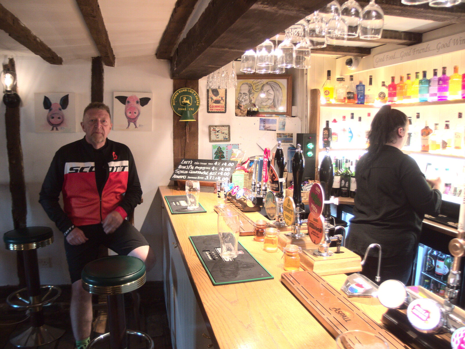 Gaz at the bar of the Half Moon from The BSCC at Rushall, South Lopham and Redgrave - 25th May 2023