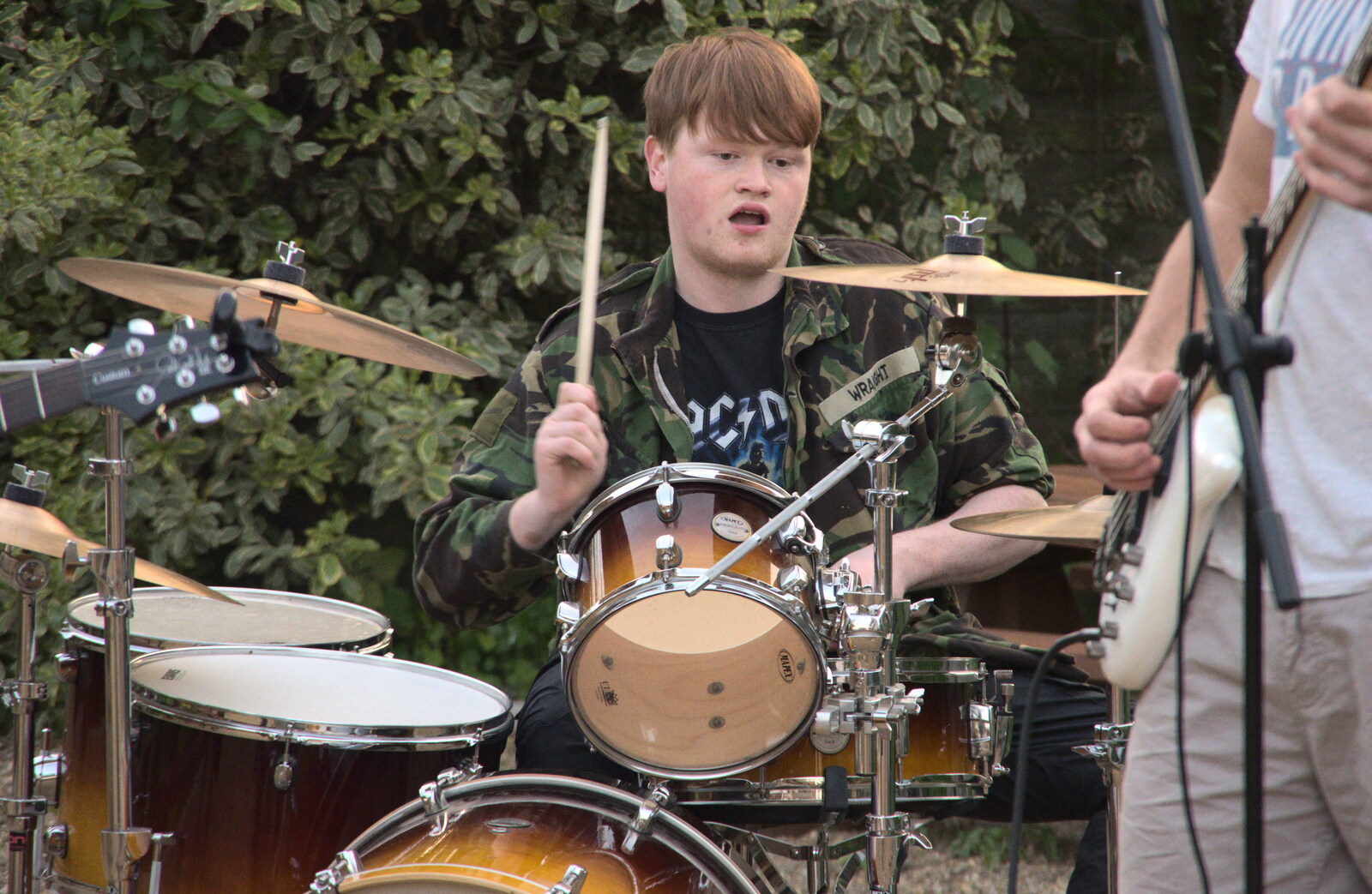 Drumming action from Ricochet at the Queen's Head, Eye, Suffolk - 26th May 2023