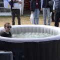 Some dude takes a fully-dressed dip in a hot tub, The Suffolk Youth Wind Orchestra at the Suffolk Show, Trinity Park - 1st June 2023