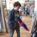 Fred finds a massive Nerf gun in the charity shop, Oaksmere Classic Cars, Brome, Suffolk - 4th June 2023