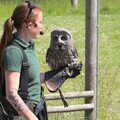 A grey owl comes out, Banham Zoo's Bird Display, Banham, Norfolk - 4th June 2023