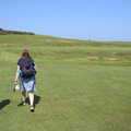 Harry and Fred on Cromer golf course, Forest Park Camping and a Walk to Cromer, Northrepps, Norfolk - 10th June 2023