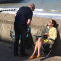 Conversation by the sea wall, Forest Park Camping and a Walk to Cromer, Northrepps, Norfolk - 10th June 2023