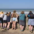 Everyone peers over the promenade wall, Forest Park Camping and a Walk to Cromer, Northrepps, Norfolk - 10th June 2023