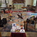 A pile of instruments, Hexachordia at All Saints Church, Stuston, Suffolk - 17th June 2023