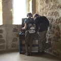 The boys look at something in the castle, Orford Castle and Ipswich Injections, Suffolk  - 18th June 2023