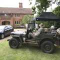 A US-Army Jeep outside the new Brome Hall, BSCC Rides and the Village Fete, Brome, Suffolk - 8th July 2023