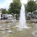 The fountain in the middle of Neuer Markt, The Suffolk Youth Wind Orchestra at Haan, North Rhine-Westphalia, Germany - 28th July 2023