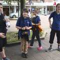 Fred and his posse roam around Neuer Markt, The Suffolk Youth Wind Orchestra at Haan, North Rhine-Westphalia, Germany - 28th July 2023
