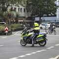 The Polizei have closed off Graf-Adolf Straße, A Walk To The Rheinturm, Düsseldorf, Germany - 29th July 2023
