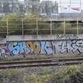 More graffiti near some HS2 site, A Walk To The Rheinturm, Düsseldorf, Germany - 29th July 2023