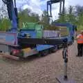 The materials for the patio project arrives, National Grid Pylon Upgrades, Thrandeston, Suffolk - 30th July 2023