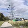 The pylon as a work in progress, National Grid Pylon Upgrades, Thrandeston, Suffolk - 30th July 2023