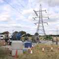The pylon upgrade site, National Grid Pylon Upgrades, Thrandeston, Suffolk - 30th July 2023