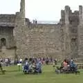 It's busy inside Framlingham Castle, The Irish Massive do Framlingham and Southwold, Suffolk - 9th August 2023