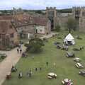 It's busy in the castle courtyard, The Irish Massive do Framlingham and Southwold, Suffolk - 9th August 2023