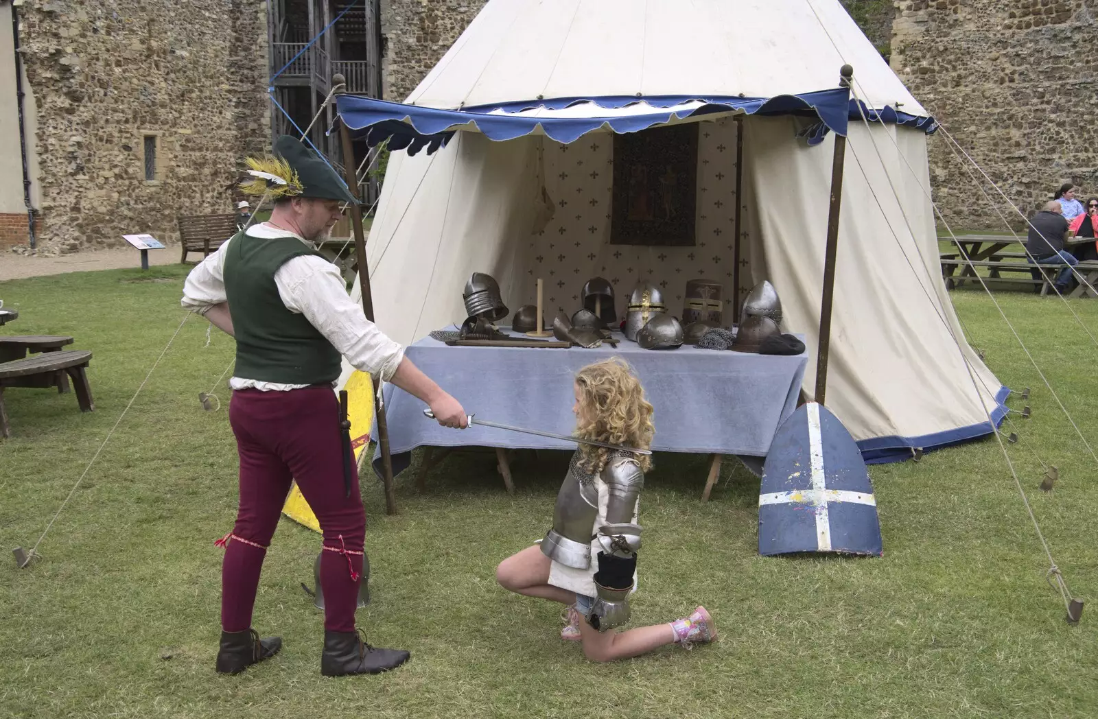 The trainee squire is knighted, from The Irish Massive do Framlingham and Southwold, Suffolk - 9th August 2023